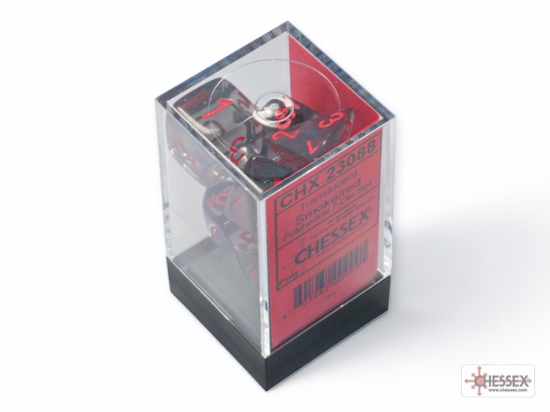 Translucent Smoke/red Polyhedral 7-Dice Set - CHX23088